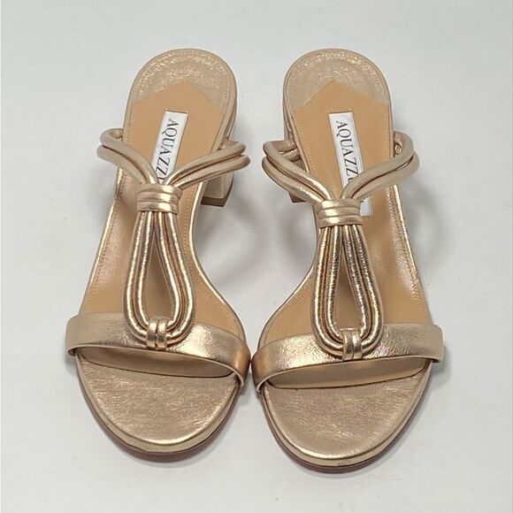 Aquazzura Palisades Metallic Leather Sandals size 35 - Picture 3 of 13